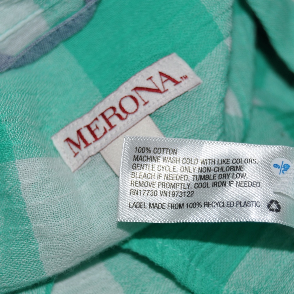 NEW Gingham Plaid Short Sleeve Popover Shirt [A1] - Picture 6 of 7